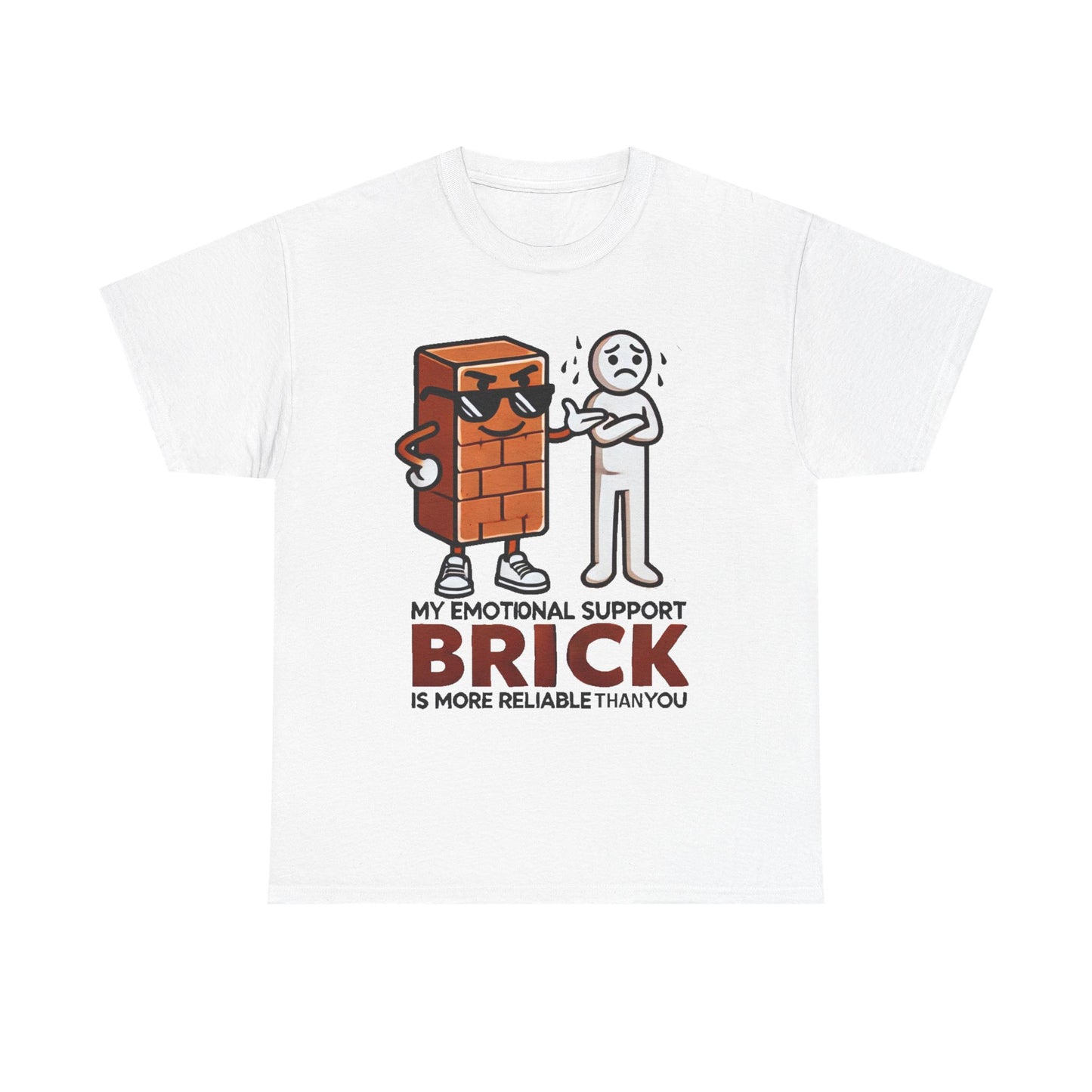 Funny Unisex Heavy Cotton Tees - Emotional Support Brick™