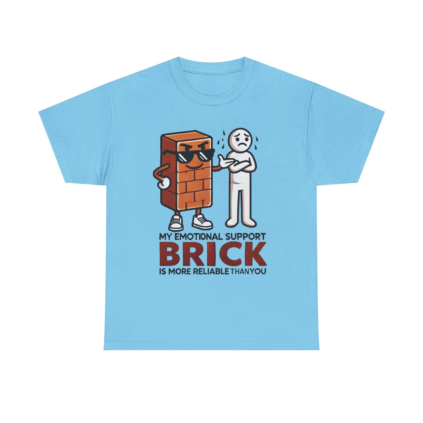 Funny Unisex Heavy Cotton Tees - Emotional Support Brick™