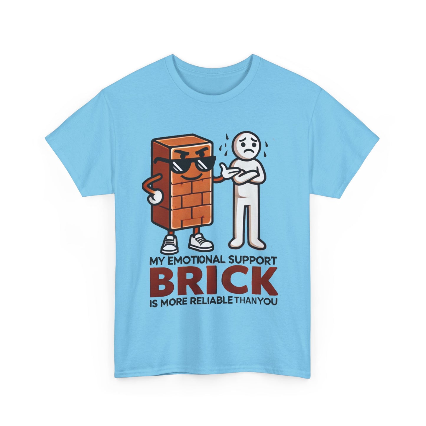 Funny Unisex Heavy Cotton Tees - Emotional Support Brick™