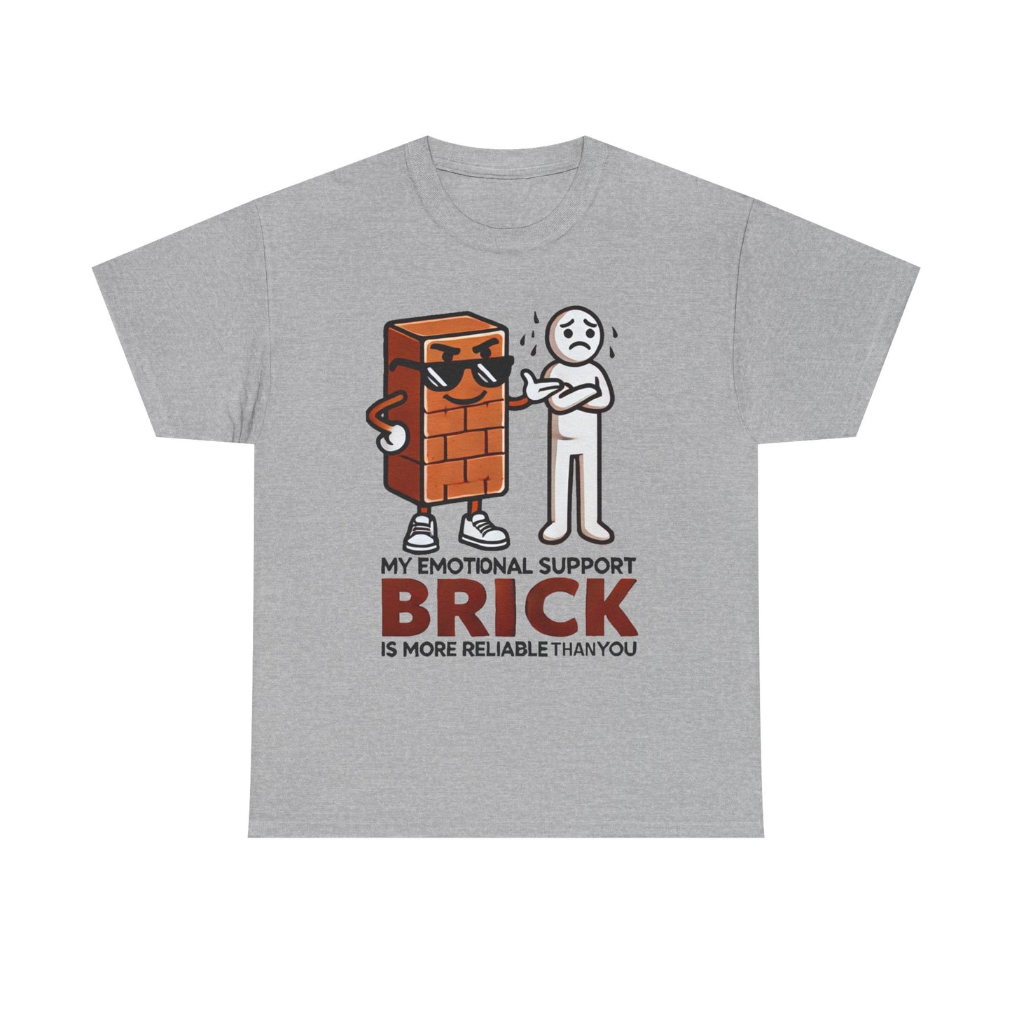 Funny Unisex Heavy Cotton Tees - Emotional Support Brick™