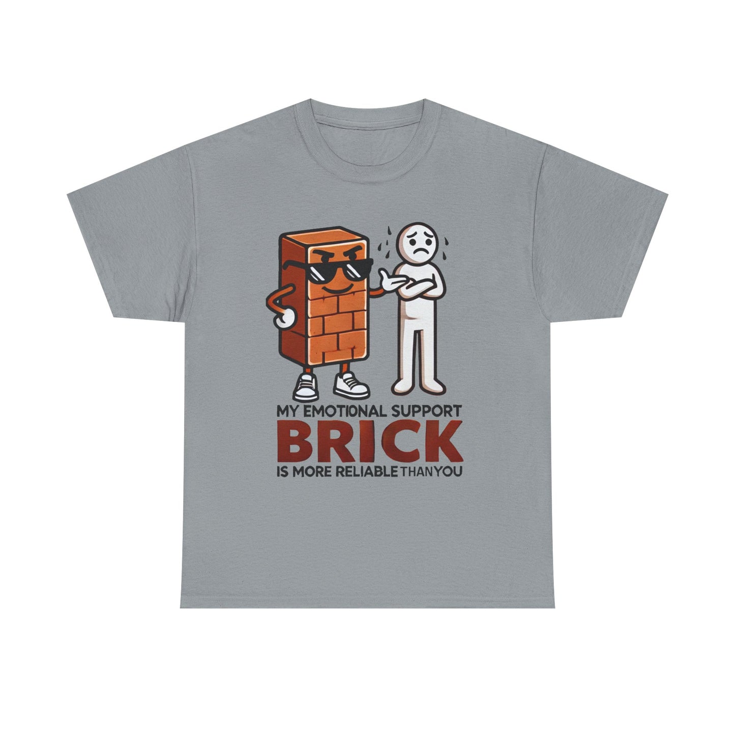 Funny Unisex Heavy Cotton Tees - Emotional Support Brick™