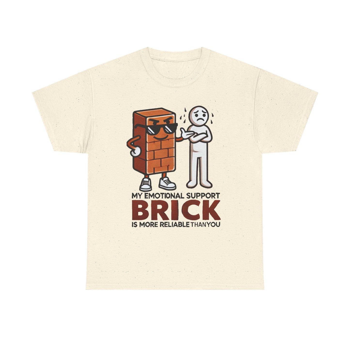 Funny Unisex Heavy Cotton Tees - Emotional Support Brick™