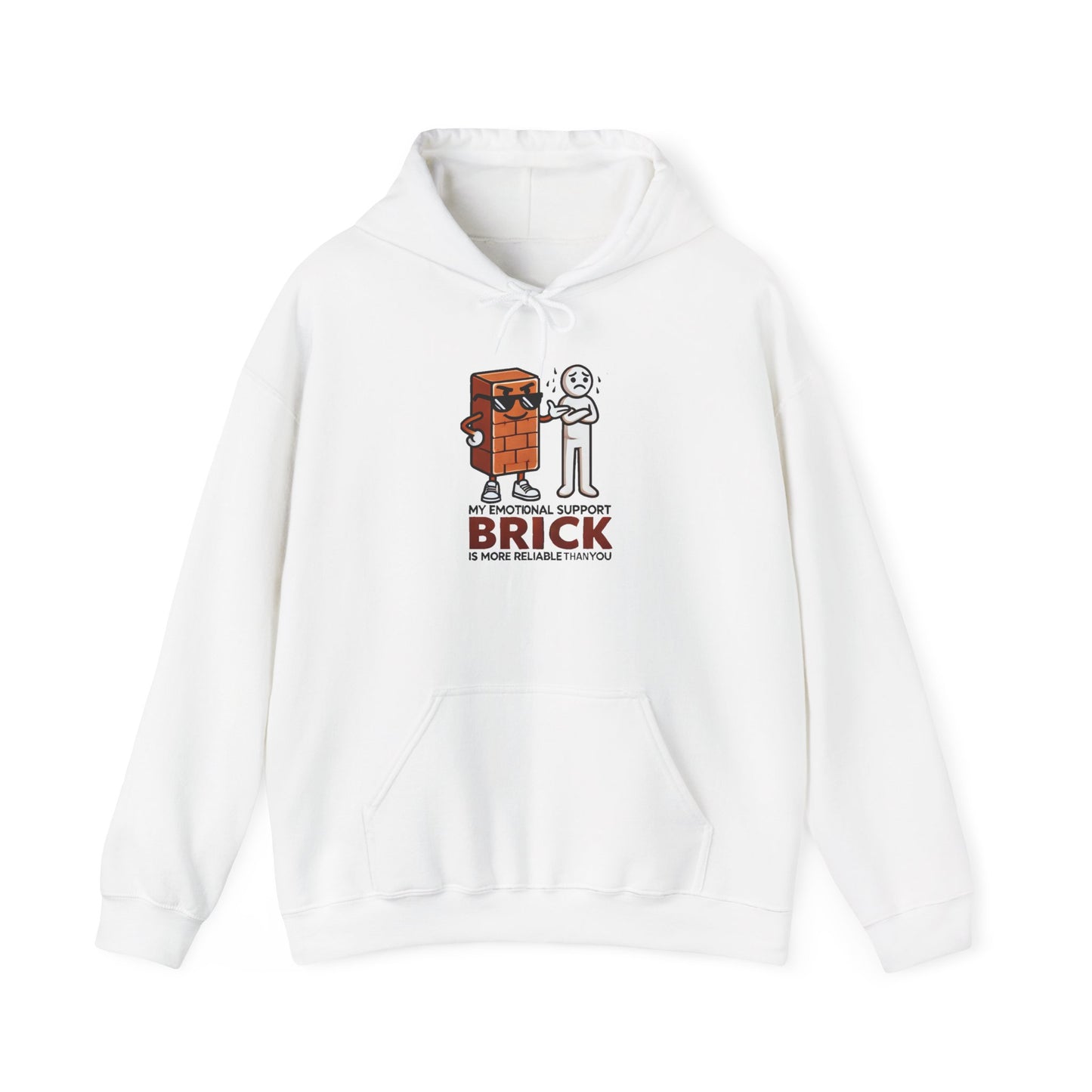 Unisex Heavy Blend™ Hooded Sweatshirt - 'Emotional Support Brick™' Design