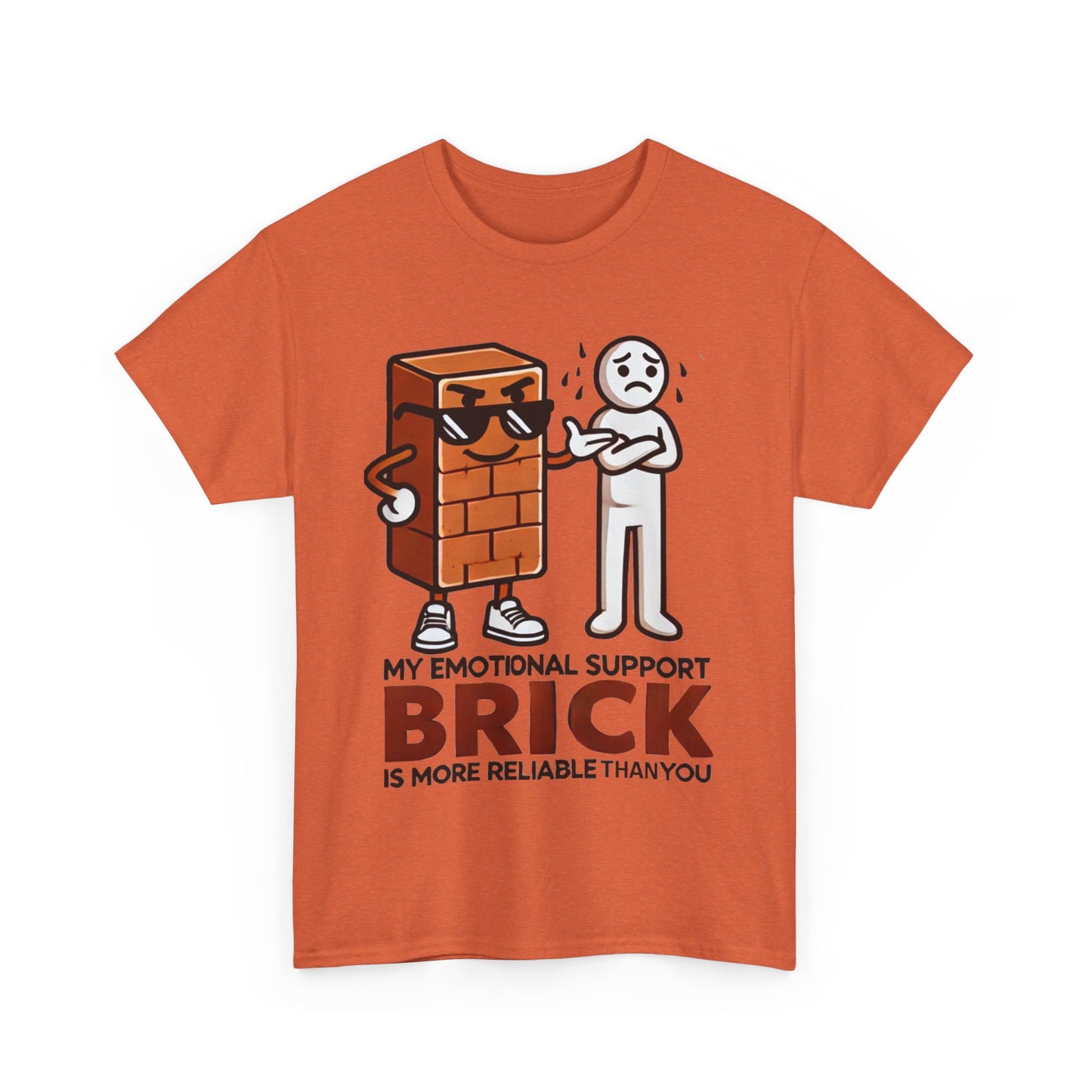 Funny Unisex Heavy Cotton Tees - Emotional Support Brick™