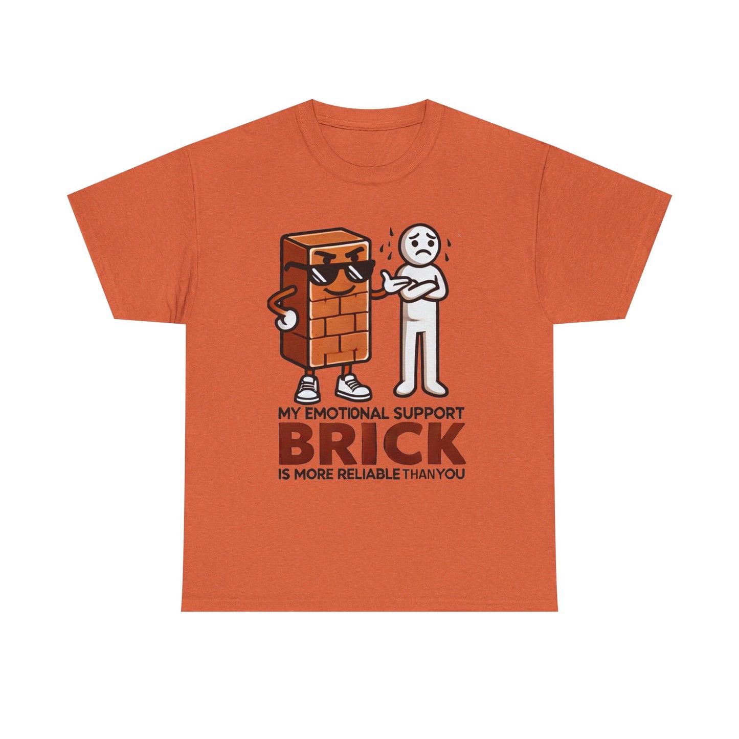 Funny Unisex Heavy Cotton Tees - Emotional Support Brick™