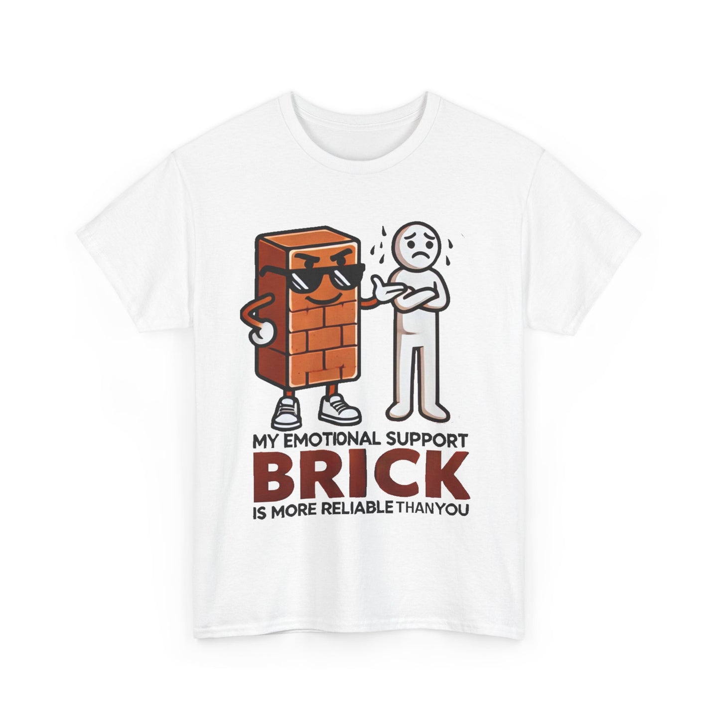 Funny Unisex Heavy Cotton Tees - Emotional Support Brick™